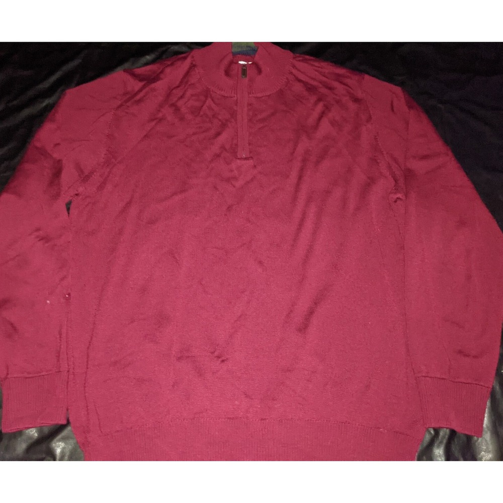 Tom‎ James Merino Sweater 1/4 Zip Size  XXL Maroon 2XL